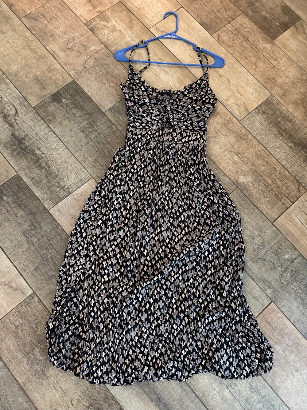 Angie Black Midi Dress with White Floral Print